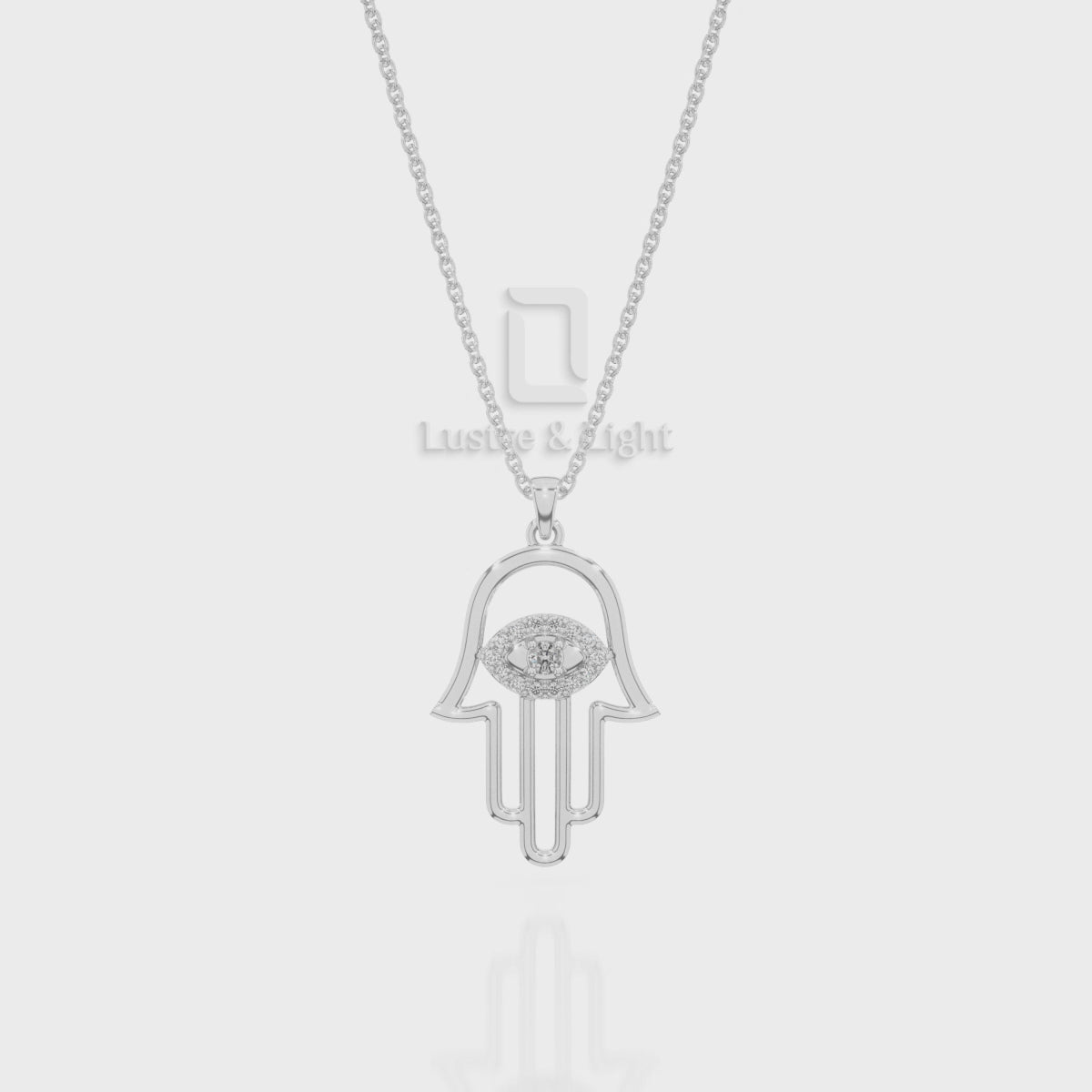 Natural Black Onyx Evil Eye Hamsa Hand Pendant Necklace 18" Chain
