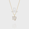 Moissanite Virgo Zodiac Sign Pendant Necklace with 18" Chain