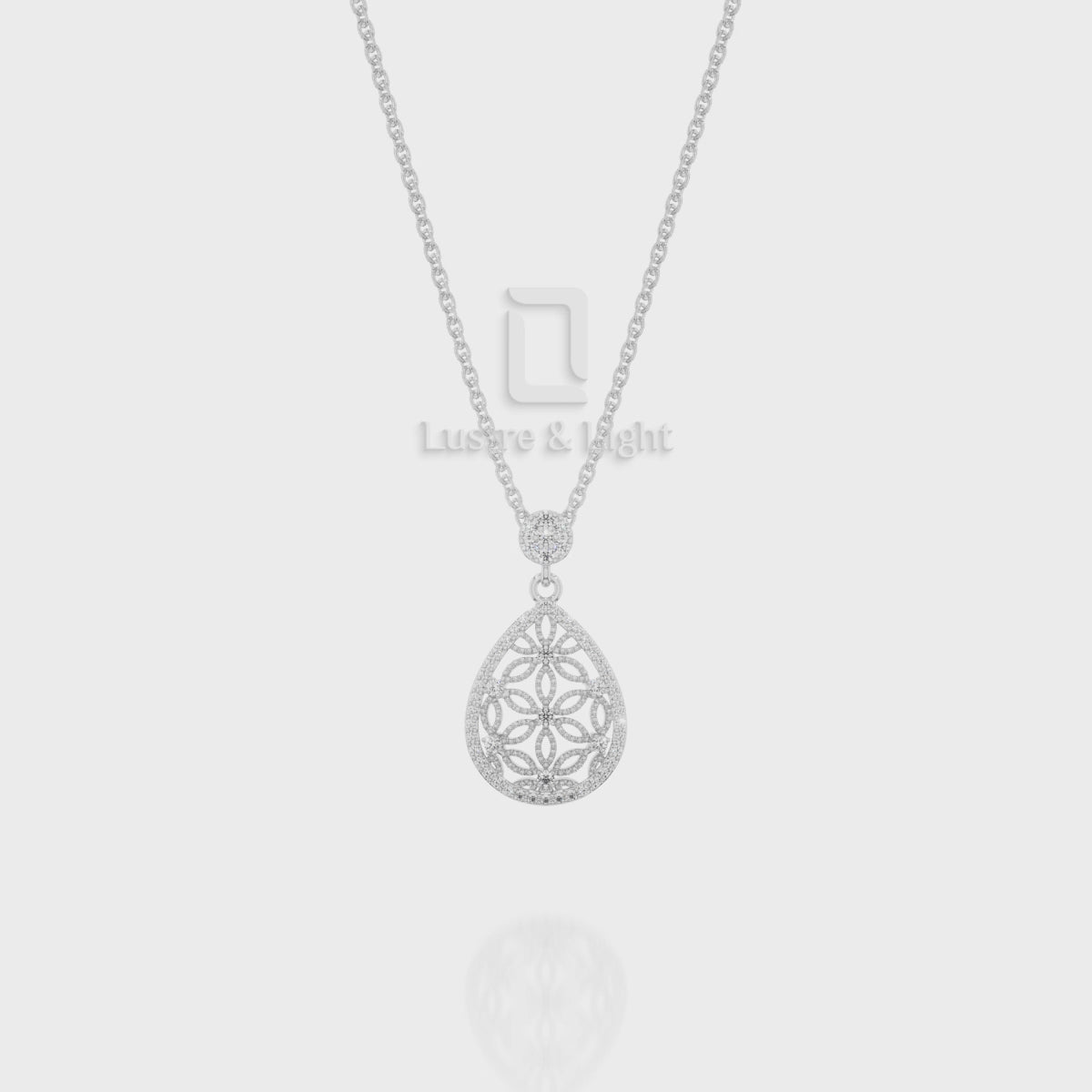 Natural Black Onyx Designer Pendant Necklace with Moissanite (18" Chain)