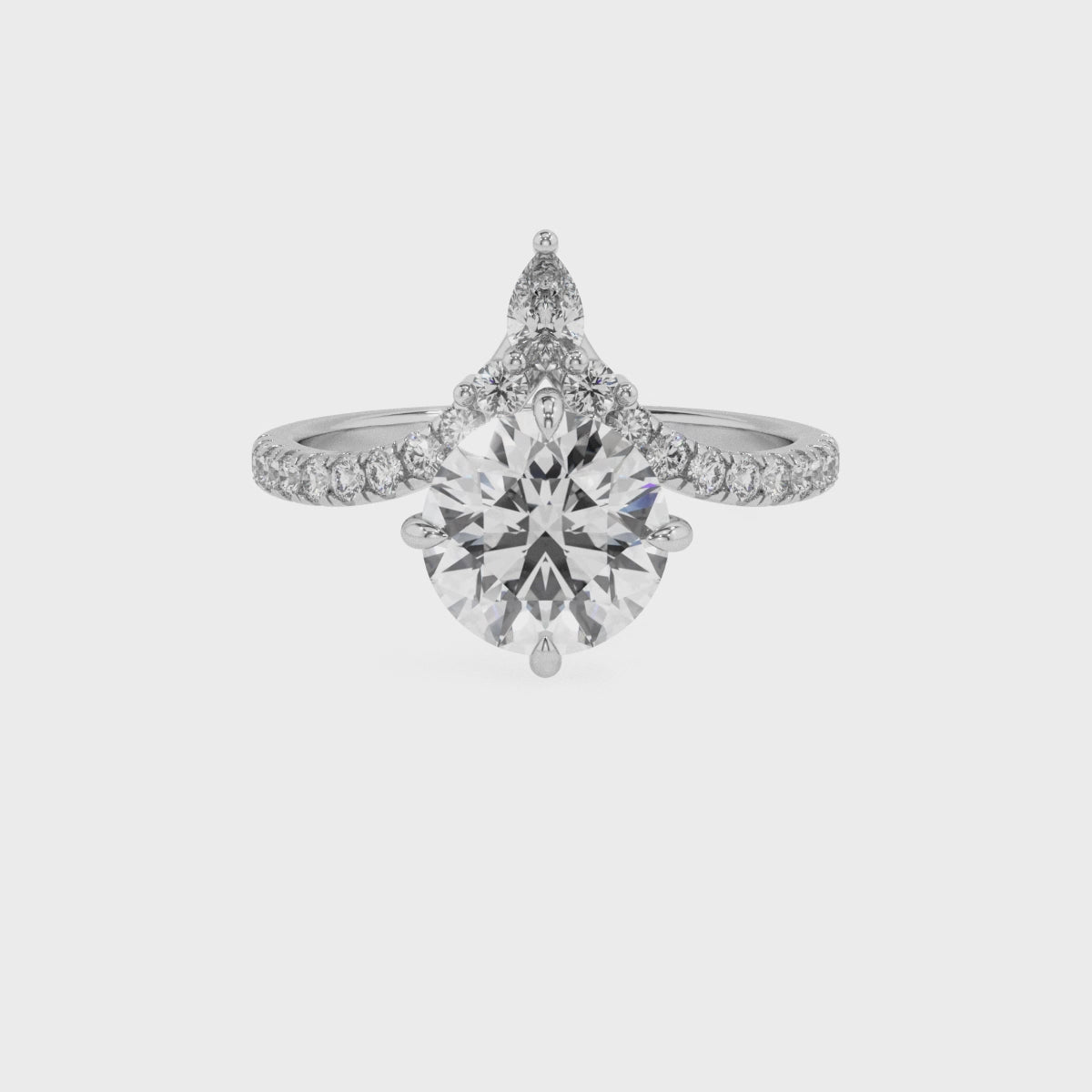 lab-grown moissanite round solitaire engagement ring