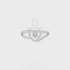 Natural Aquamarine Heart Promise Rings for Women with Moissanite