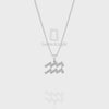 Moissanite Aquarius Zodiac Sign Pendant Necklace with 18" Chain