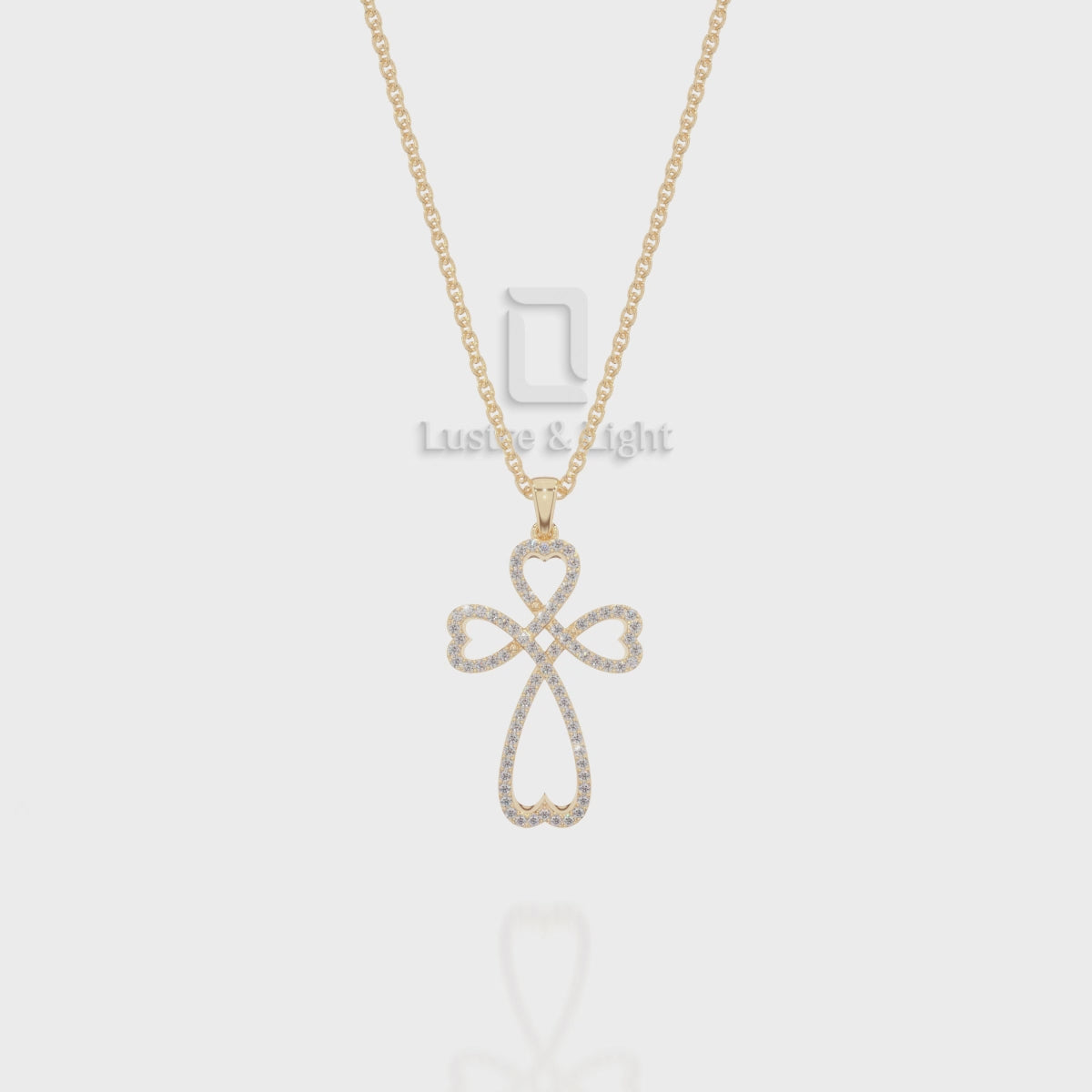 Natural Black Onyx Infinity Cross Pendant Necklace with 18" Chain