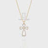Natural Black Onyx Infinity Cross Pendant Necklace with 18" Chain