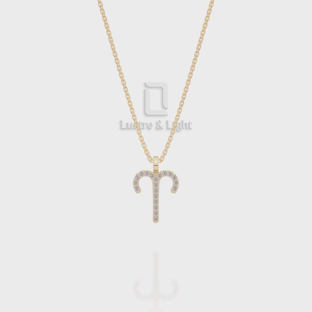 Moissanite Aries Zodiac Sign Pendant Necklace with 18" Chain