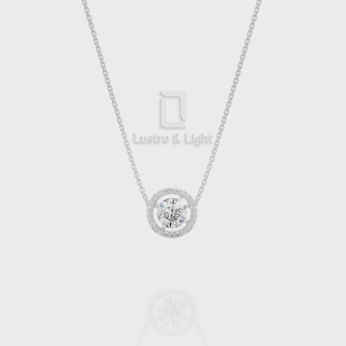 Natural Ruby Solitaire Halo Pendant Necklace with Moissanite (18" Chain)