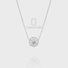 Natural Ruby Solitaire Halo Pendant Necklace with Moissanite (18" Chain)