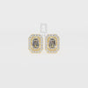 Moissanite Emerald-Cut Halo Stud Earrings for Women