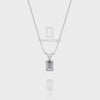 Moissanite V-Bale Solitaire Pendant Necklace with 18" Chain