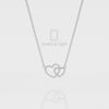 Natural Black Onyx Heart in Heart Pendant Necklace with 18" Chain