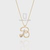 Moissanite Initials Pendant Necklace for Women with 18" Chain