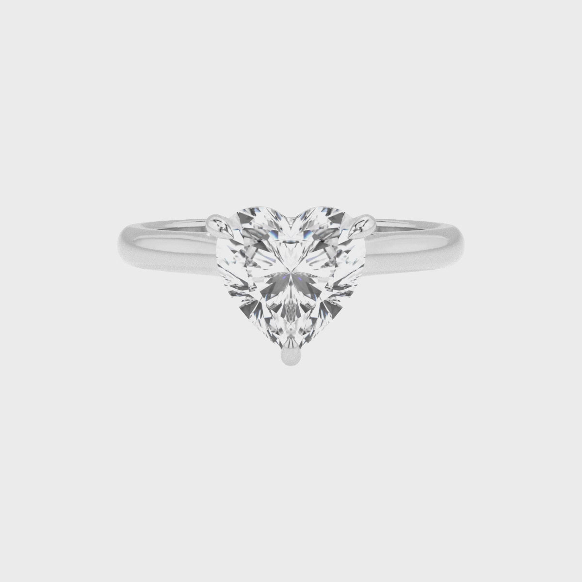 lab grown moissanite heart solitaire engagement ring