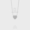 Natural Black Onyx Studded Heart Pendant Necklace with 18" Chain
