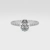 lab-grown moissanite oval half eterity solitaire engagement ring