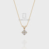 Moissanite V-Bale Solitaire Pendant Necklace with 18" Chain