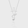 Moissanite Initials Pendant Necklace for Women with 18" Chain