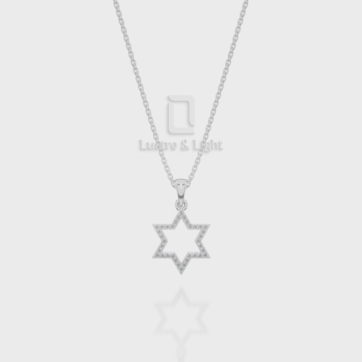 Natural Black Onyx Star of David Pendant Necklace with 18" Chain