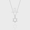 Natural Black Onyx Star of David Pendant Necklace with 18" Chain