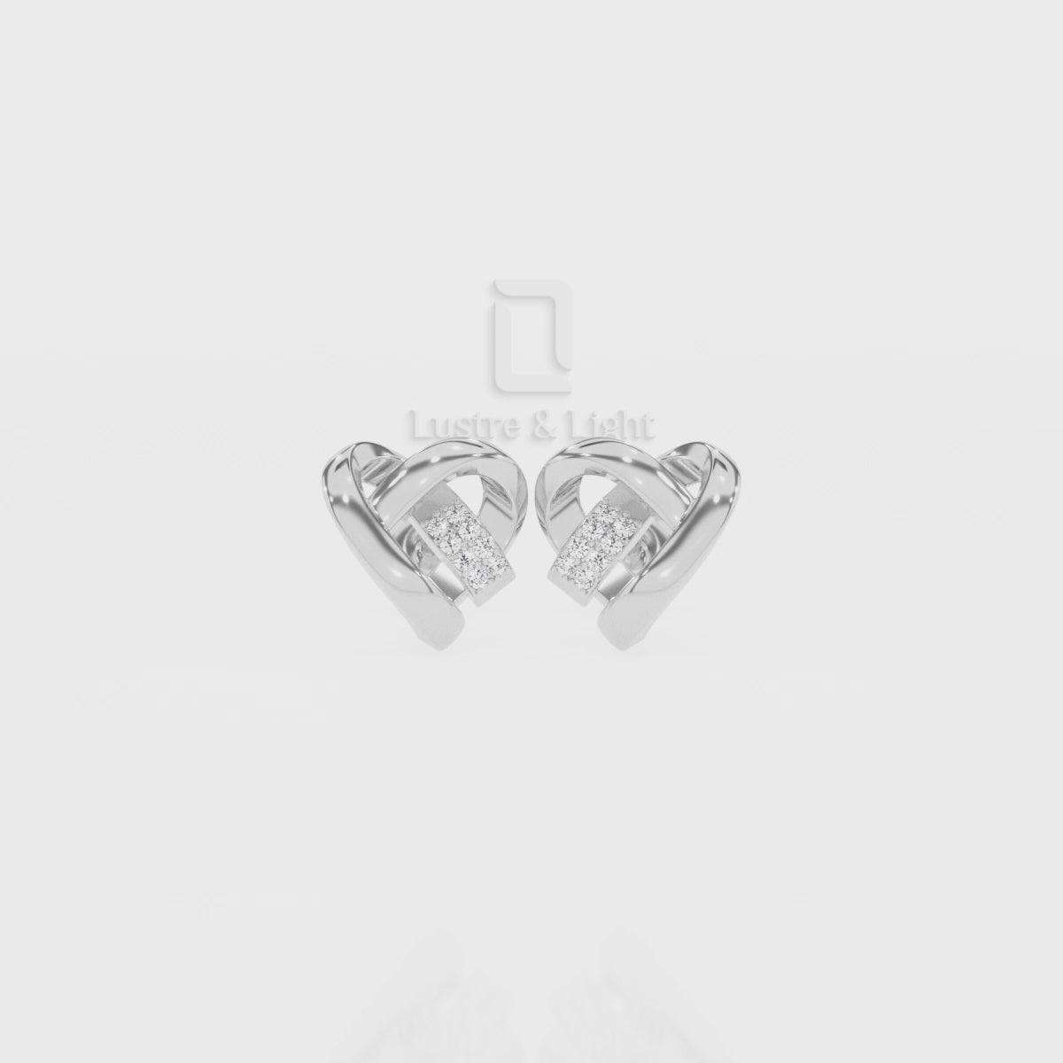 Natural Citrine Ribbon Heart Stud Earrings for Women