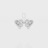 Natural Citrine Ribbon Heart Stud Earrings for Women