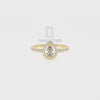 Natural London Blue Topaz Solitaire Halo Engagement Rings for Women with Moissanite
