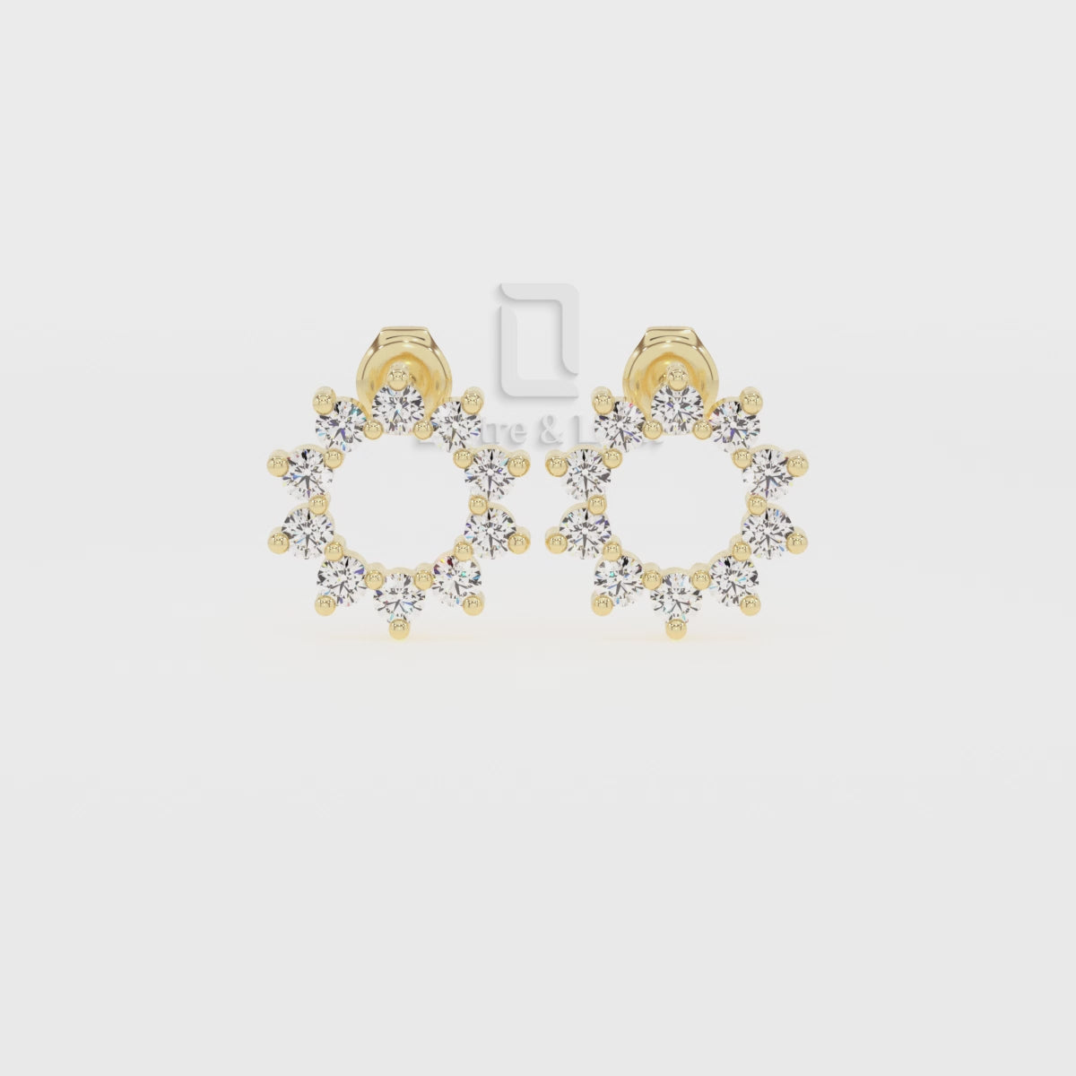 Natural Ruby Sun Stud Earrings for Women