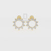 Natural Ruby Sun Stud Earrings for Women