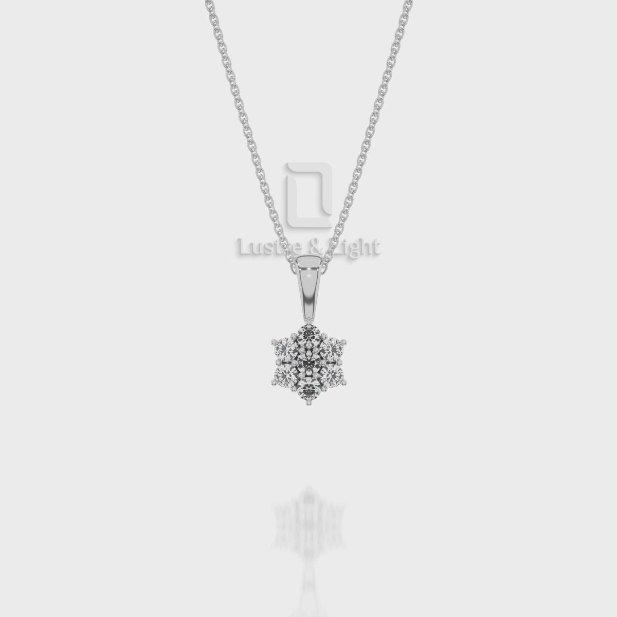Natural Black Onyx Flower Pendant Necklace with 18" Chain