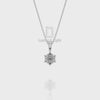 Natural Black Onyx Flower Pendant Necklace with 18" Chain