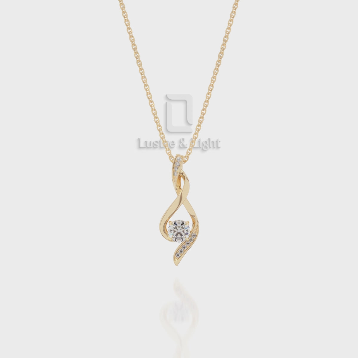 Natural Black Onyx Infinity Pendant Necklace with Moissanite (18" Chain)