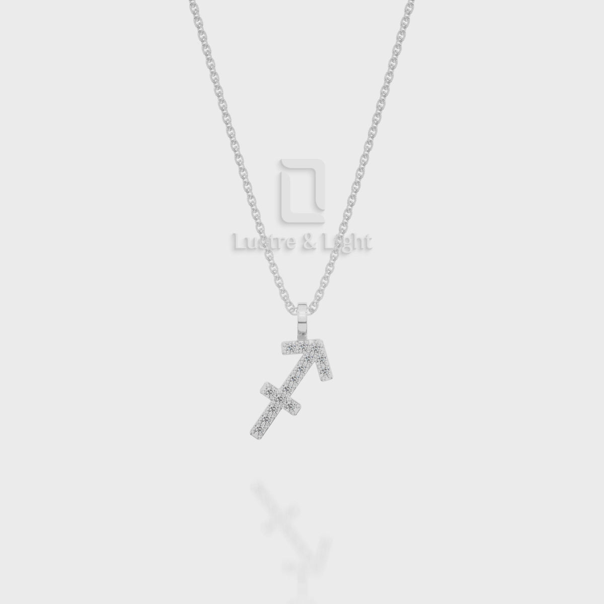 Moissanite Sagittarius Zodiac Sign Pendant Necklace with 18" Chain