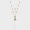 Natural Black Onyx 2 Stone Infinity Pendant Necklace with 18" Chain