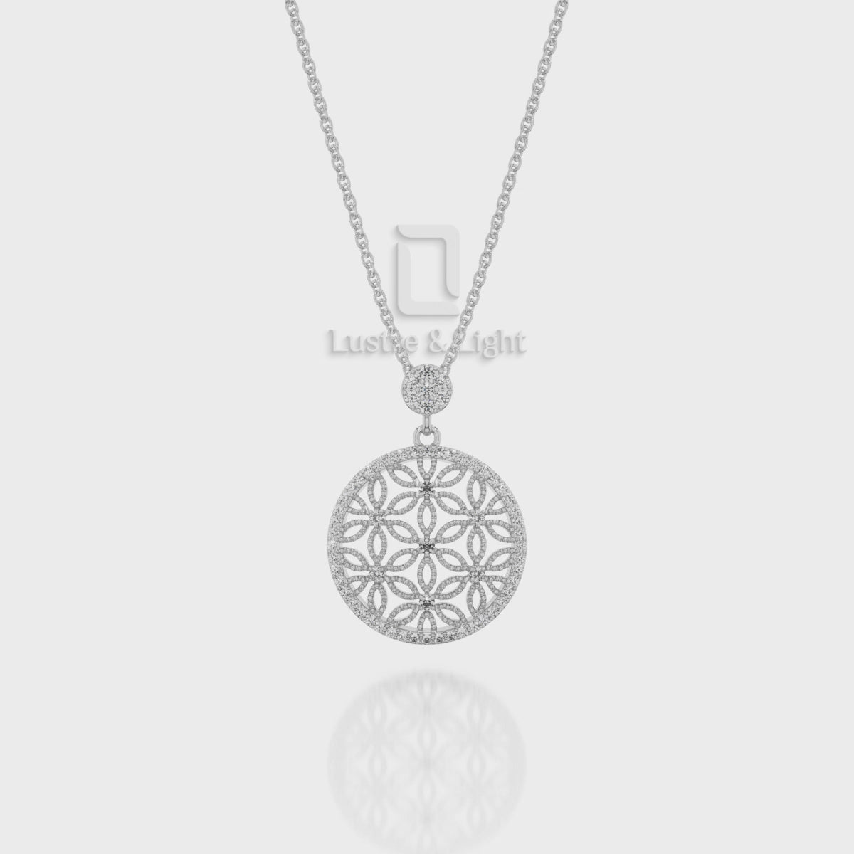 Natural Black Onyx Designer Pendant Necklace with Moissanite (18" Chain)