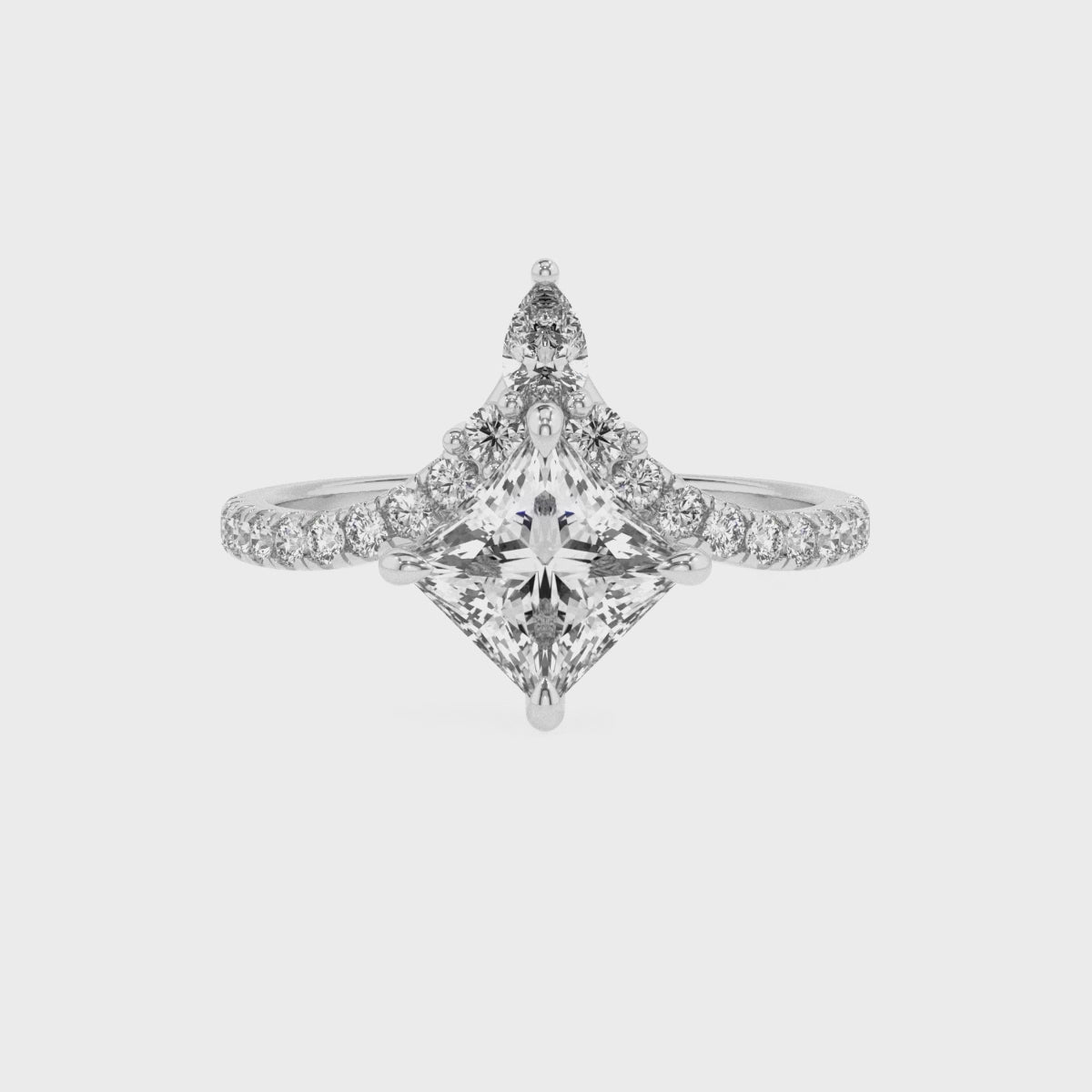 lab-grown moissanite princess solitaire engagement ring