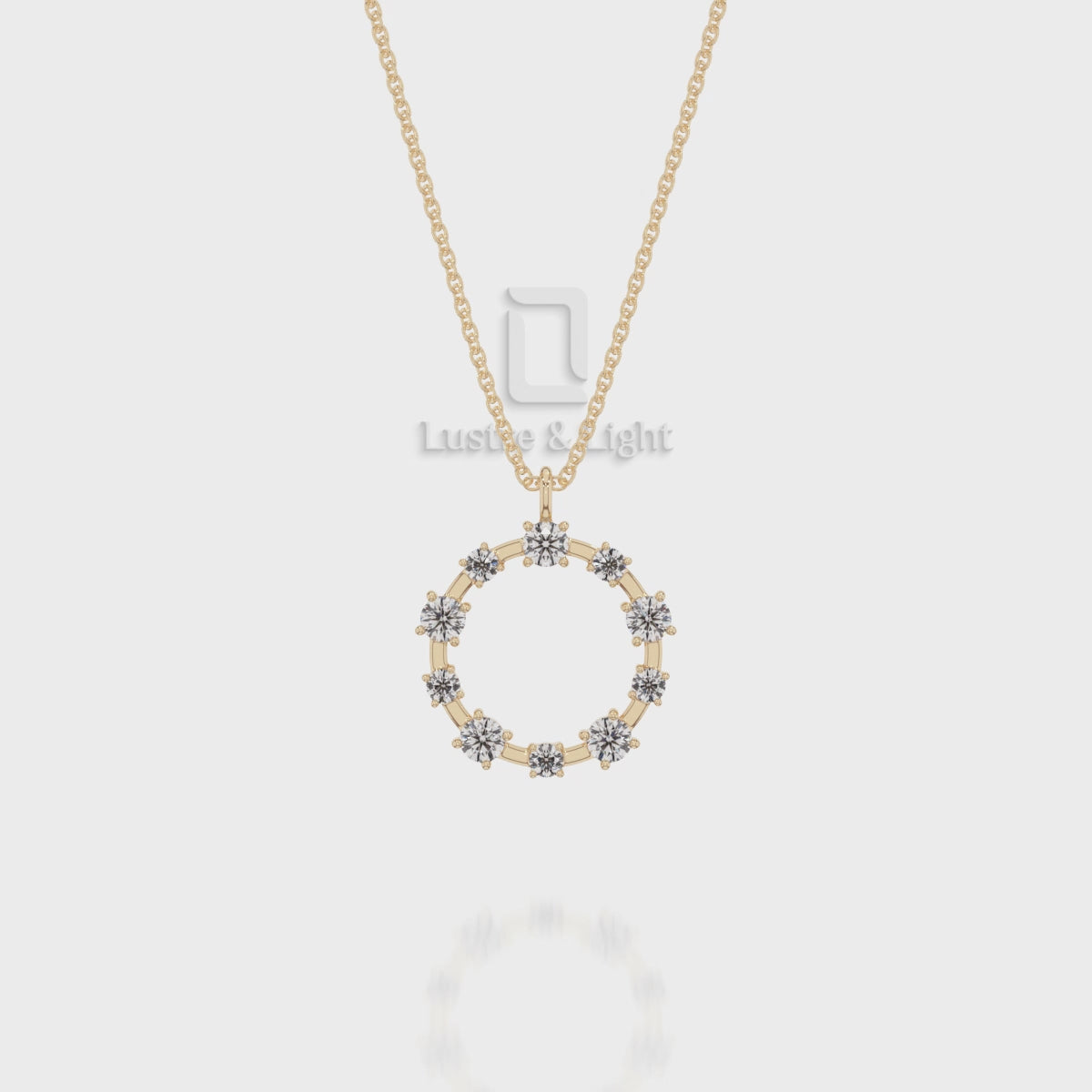 Natural Black Onyx Circle of Life Pendant Necklace with Moissanite (18" Chain)
