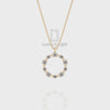 Natural Black Onyx Circle of Life Pendant Necklace with Moissanite (18" Chain)