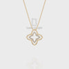 Natural Pink Tourmaline 4 Petal Flower Pendant Necklace with 18" Chain
