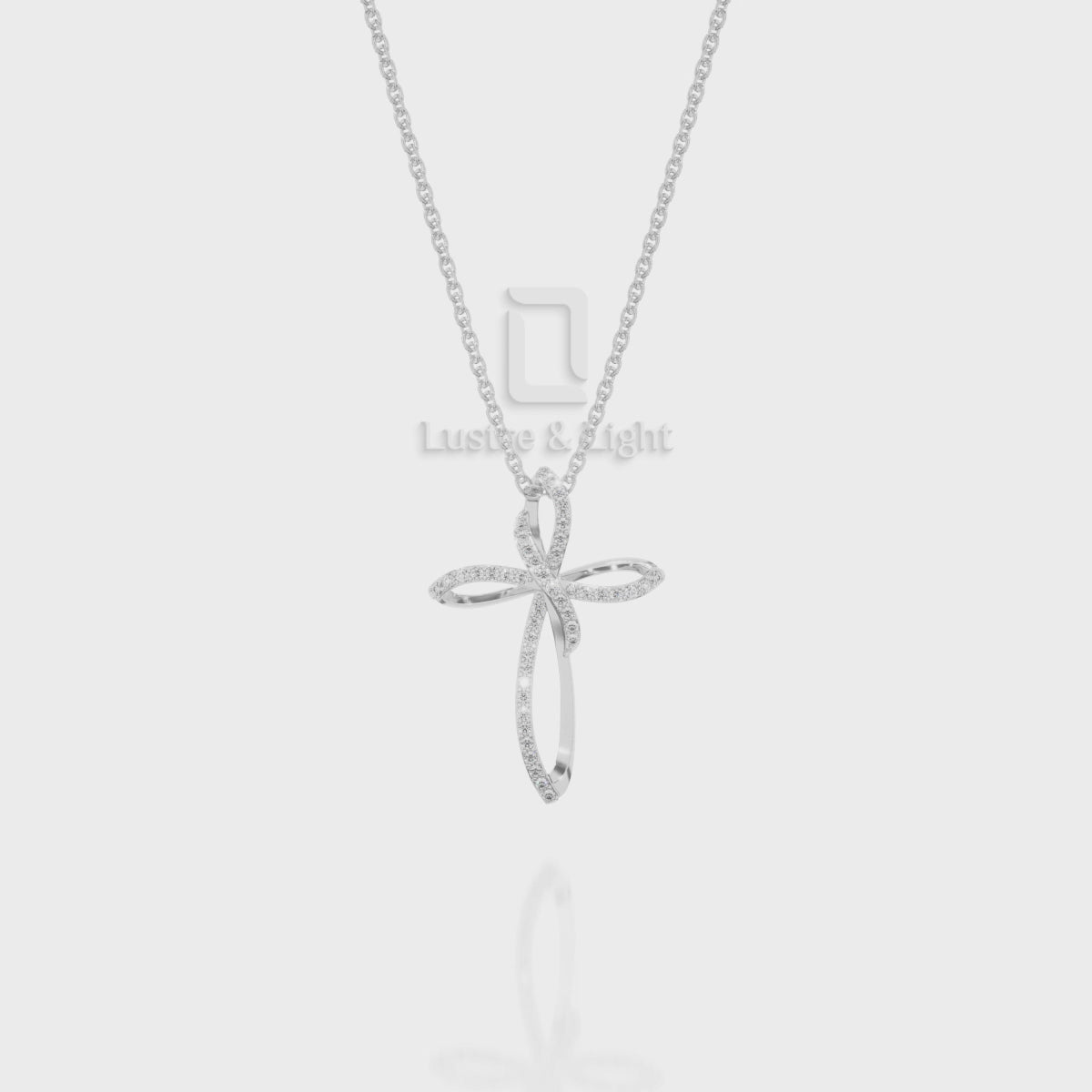 Natural Black Onyx Infinity Cross Pendant Necklace with 18" Chain