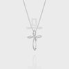 Natural Black Onyx Infinity Cross Pendant Necklace with 18" Chain