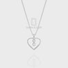 Natural Black Onyx Infinity Heart Pendant Necklace with 18" Chain
