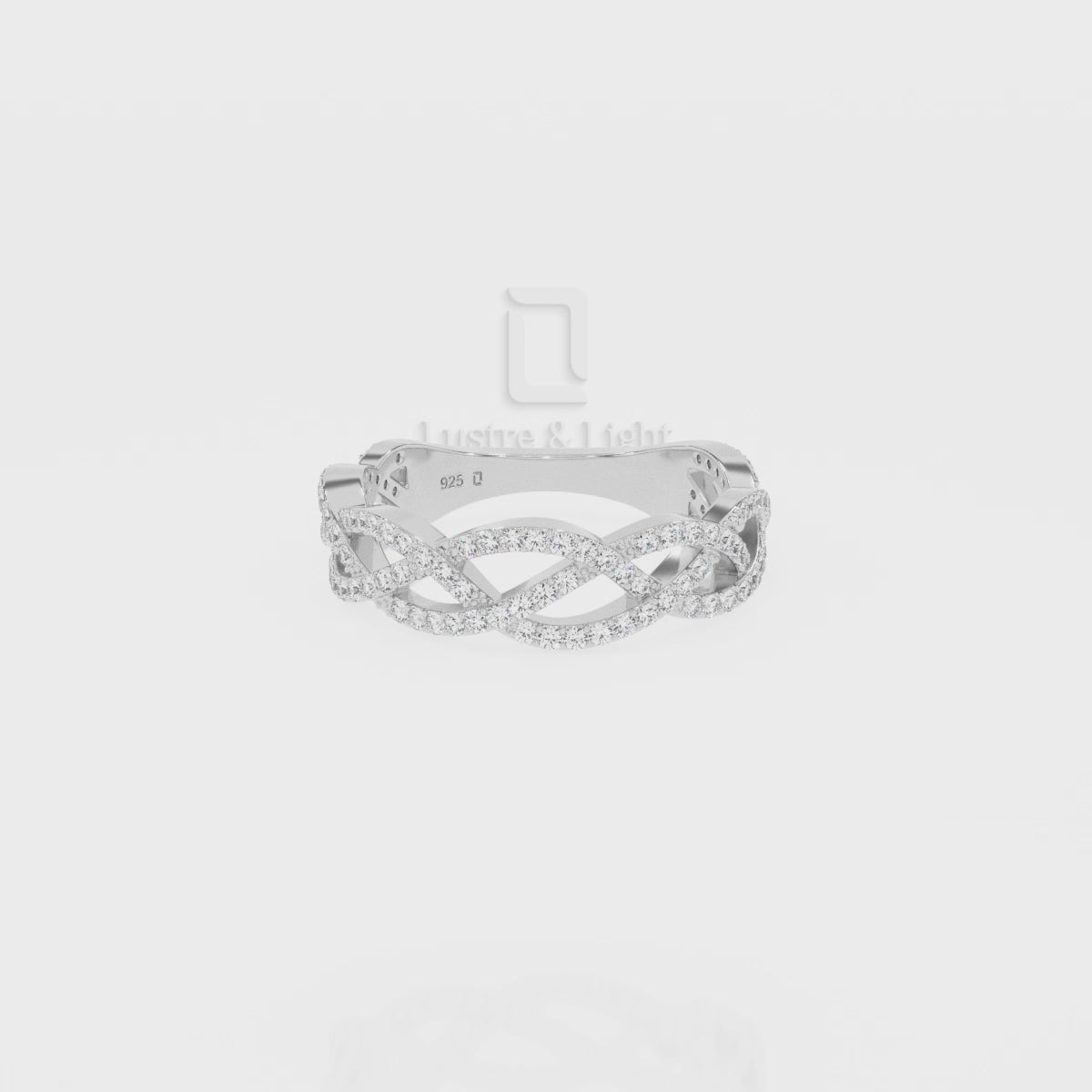 Natural Pink Tourmaline Twisted Braided Wedding Band Rings for Women