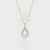 Natural Black Onyx Teardrop Pendant Necklace with 18" Chain