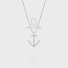 Natural Pink Tourmaline Anchor Pendant Necklace with 18" Chain