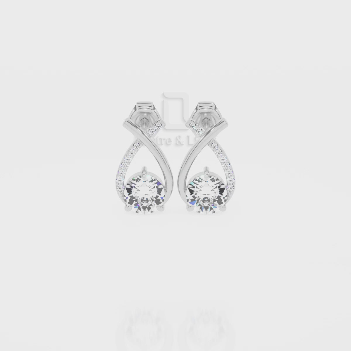 Natural Peridot Fishtail Stud Earrings for Women with Moissanite