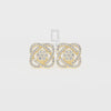 Natural Citrine Inner Power Stud Earrings for Women with Moissanite