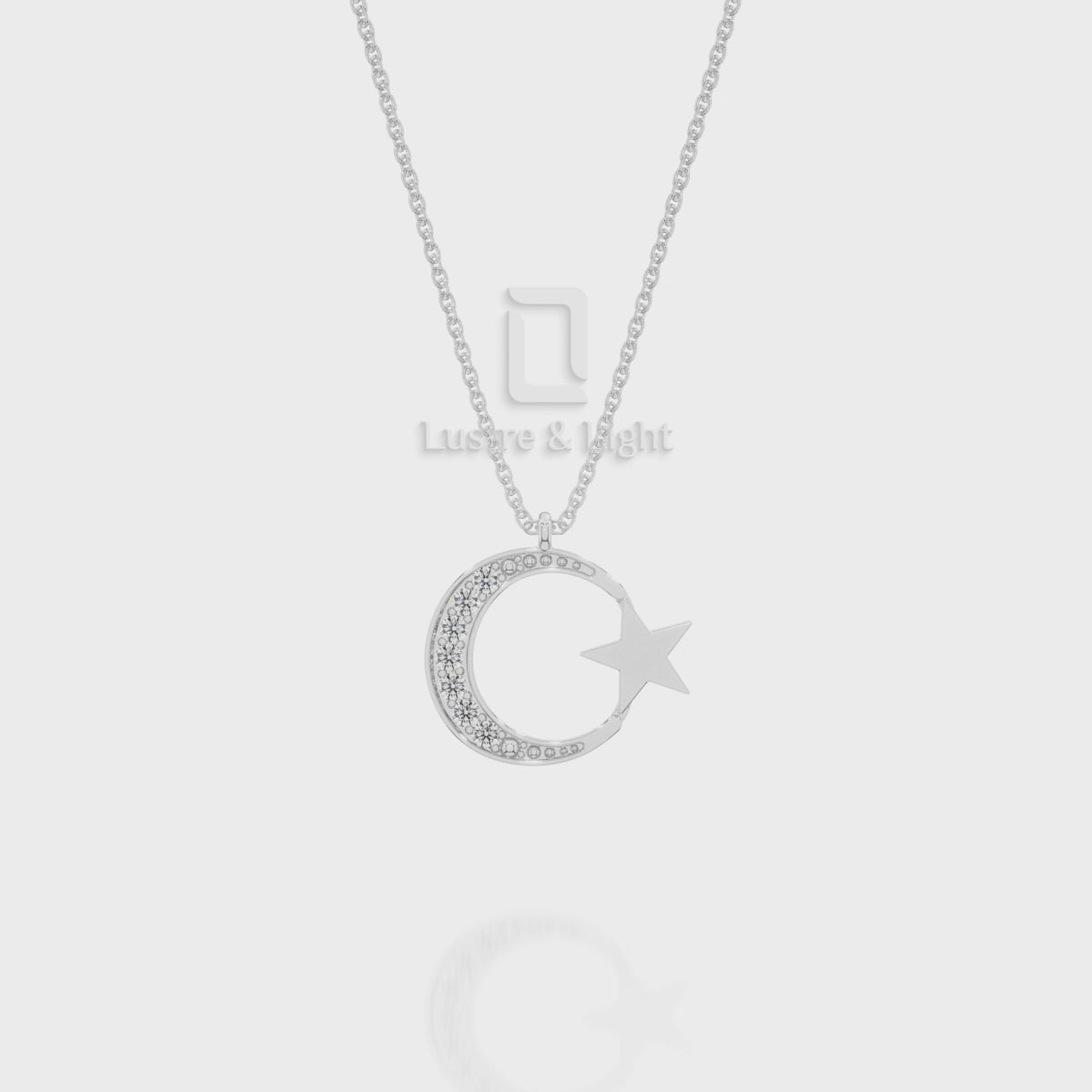 Natural Black Onyx Moon & Star Pendant Necklace with 18" Chain