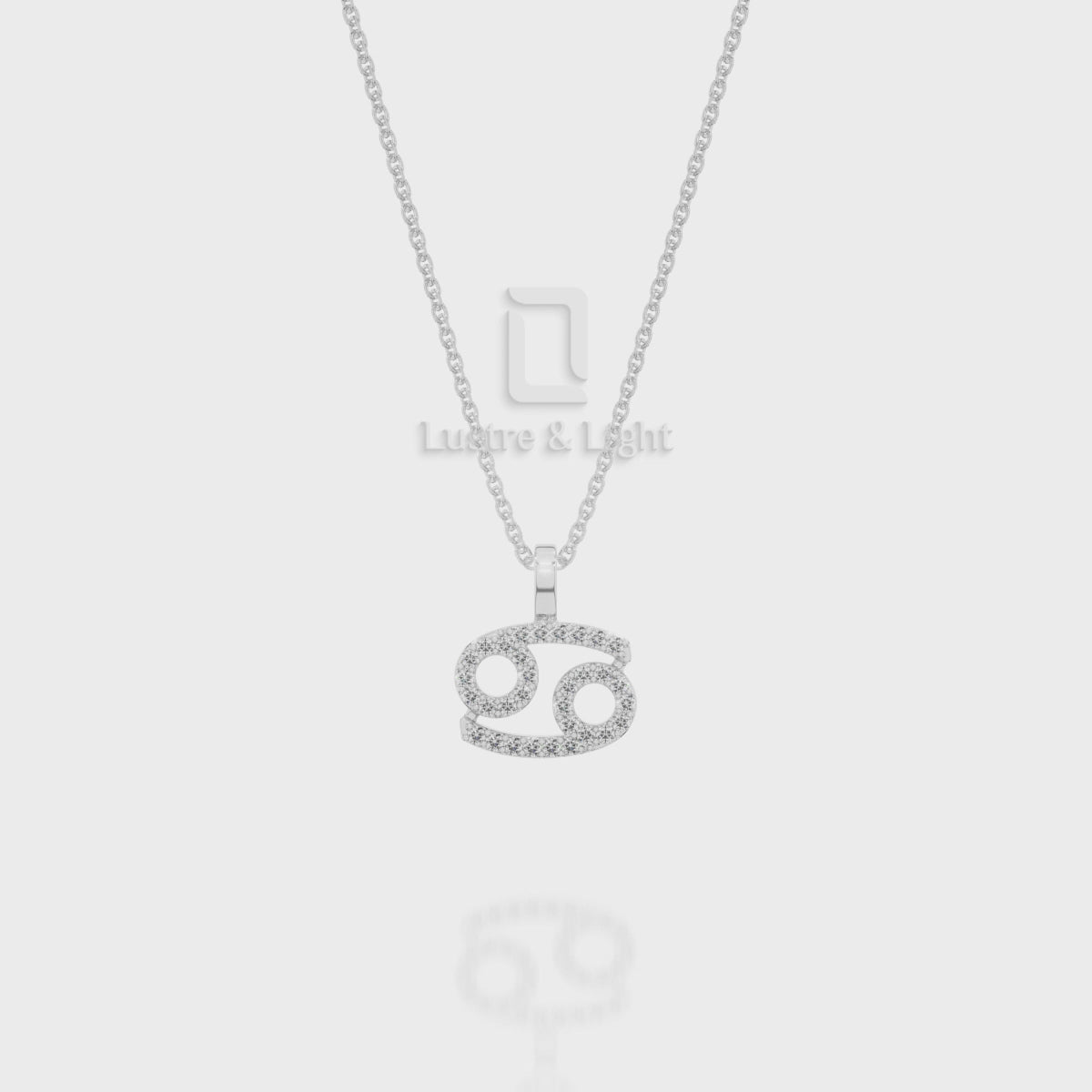 Natural Ruby Cancer Zodiac Sign Pendant Necklace 18" Chain