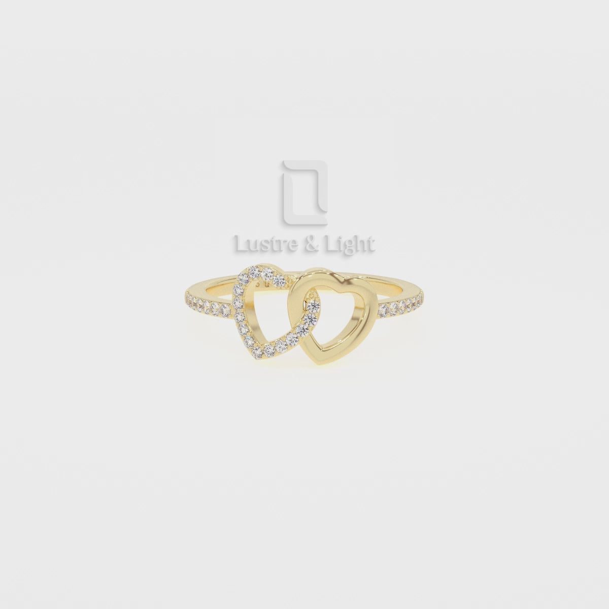 Moissanite Interlocking Heart Promise Rings for Women
