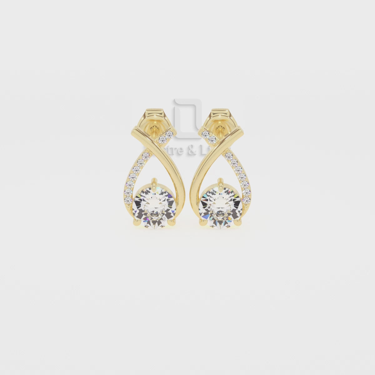 Natural Garnet Fishtail Stud Earrings for Women with Moissanite