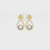 Natural Garnet Fishtail Stud Earrings for Women with Moissanite